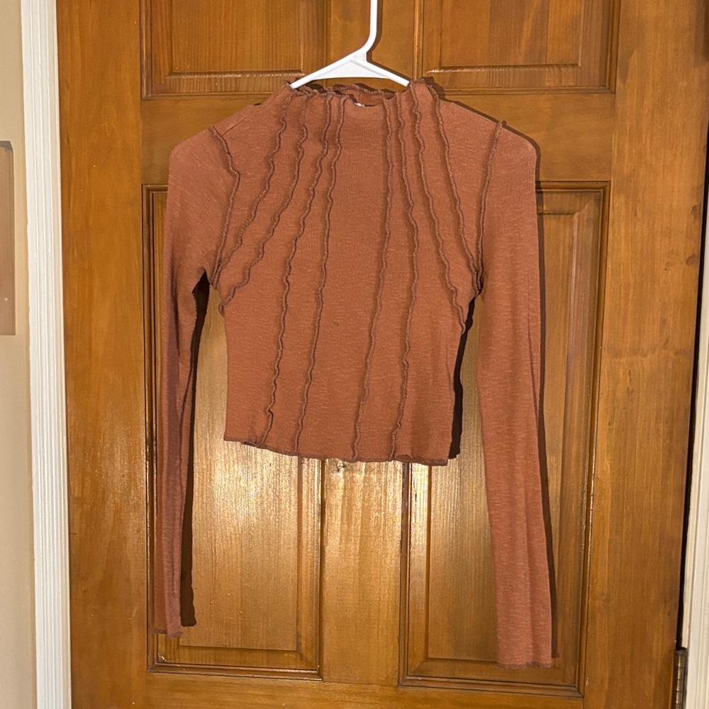 Women's Brown Long Sleeve Top